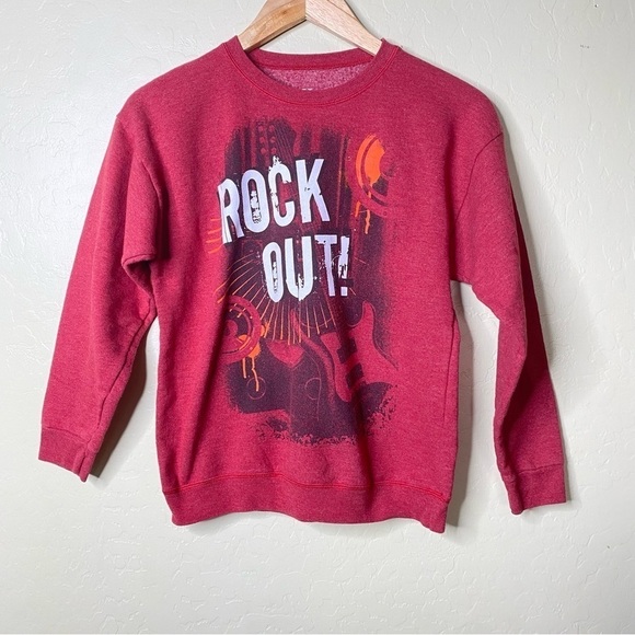 Hane’s Fleece Graphic Sweatshirt Red Boys Size L - Picture 1 of 4